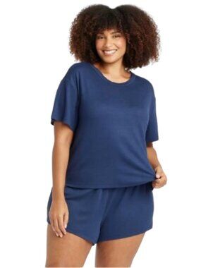 Women's Auden Blue Pointelle Pajama Set Size XXL